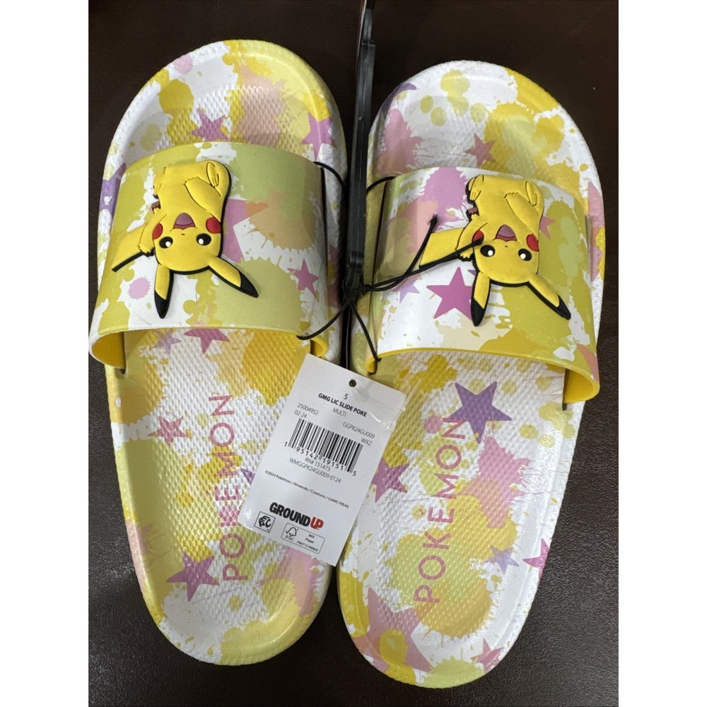Pokemon Pikachu Slide Sandals Women's Size‎ 5 New With Tags